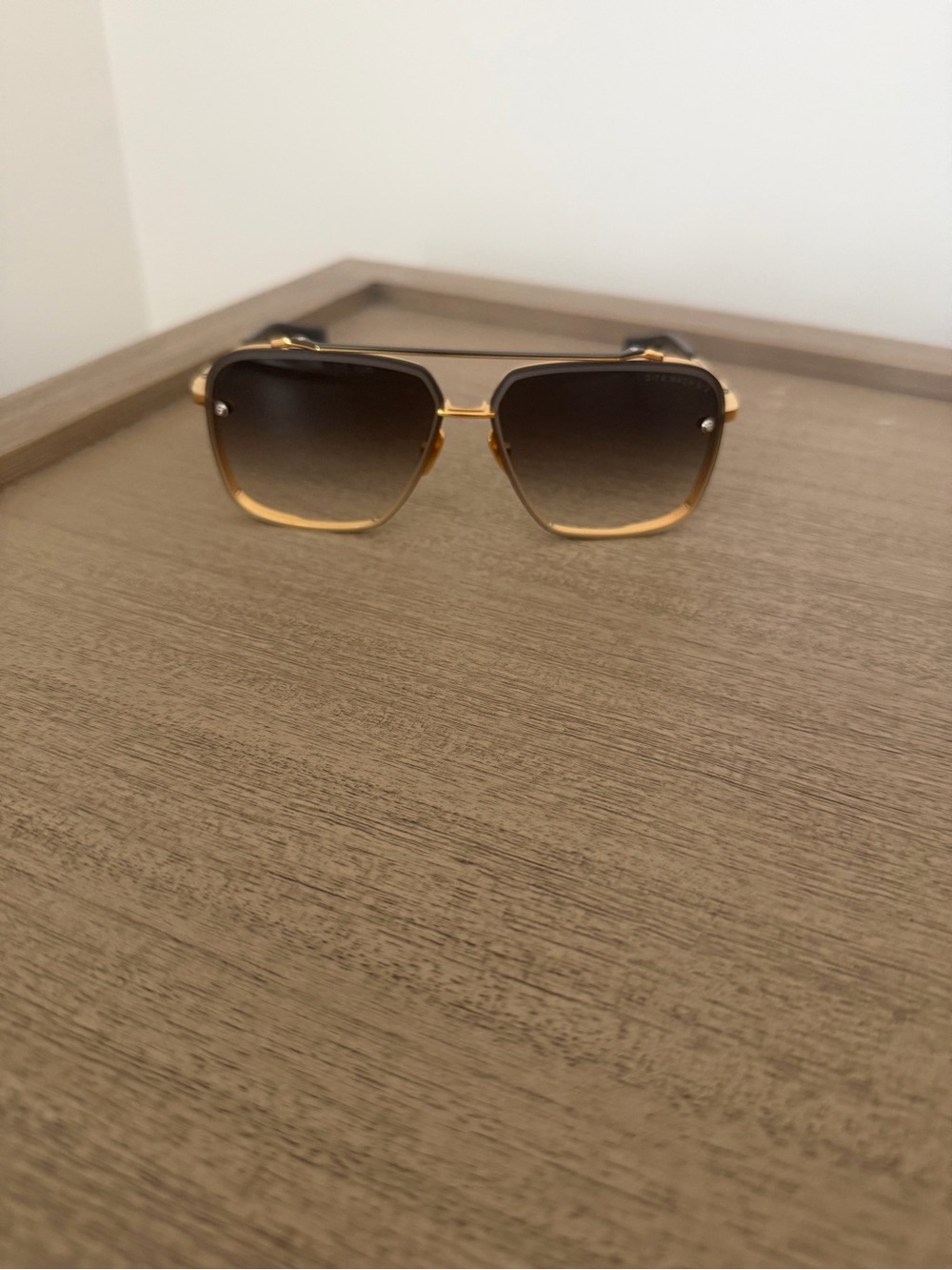 Gold Frame Brown Gradient Aviator Sunglasses - Picture 2 of 8